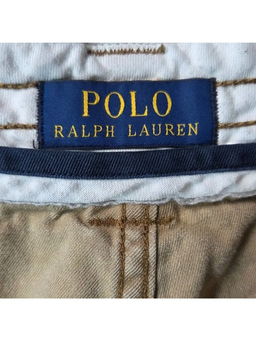Polo Ralph Lauren Men's Khaki Tan 6 Pocket Casual Outdoor Cargo Shorts Size 36